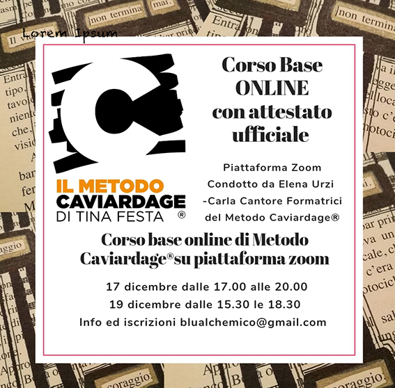 Corso Base Online di Metodo Caviardage® pomeriggio venerdì/domenica conducono Elena Urzi e Carla Cantore
