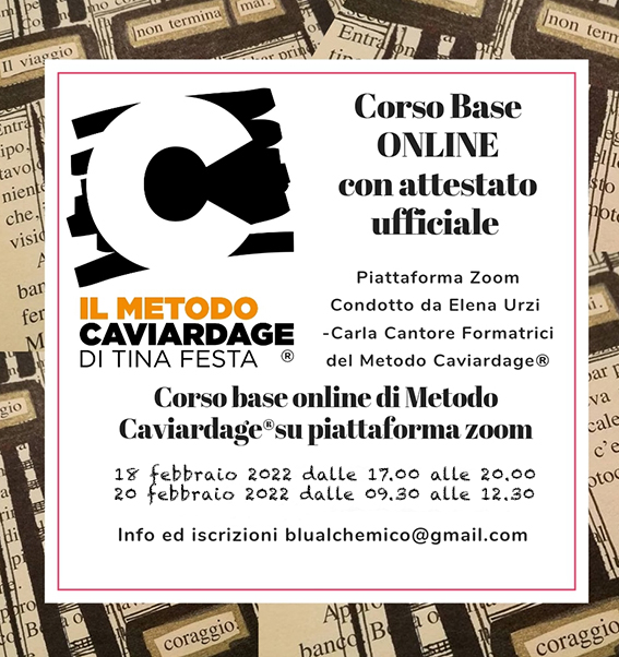Corso Base Online di Metodo Caviardage® weekend  conducono Elena Urzi e Carla Cantore