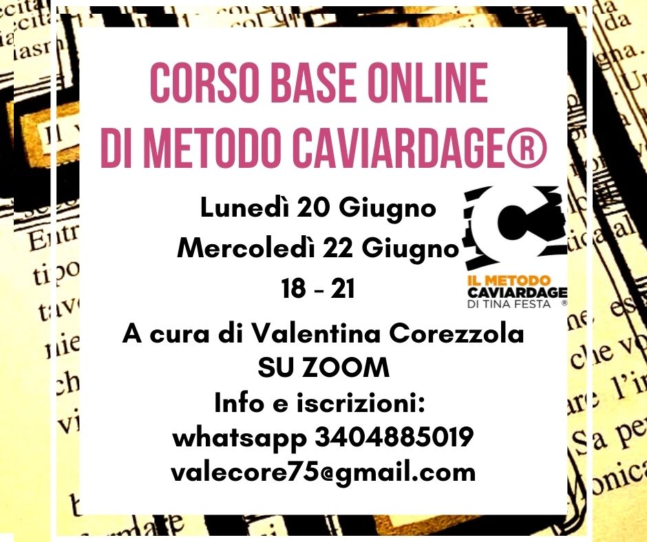 Corso base online - a cura di Valentina Corezzola (2 incontri da 3 ore ciascuno)