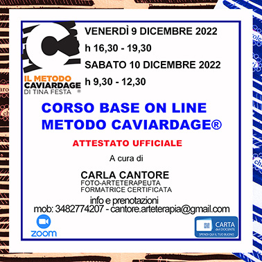 CORSO BASE ONLINE IN METODO CAVIARDAGE
