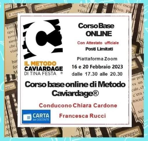 Corso Base Online del Metodo Caviardage (r) condotto da Chiara Cardone e Francesca Rucci