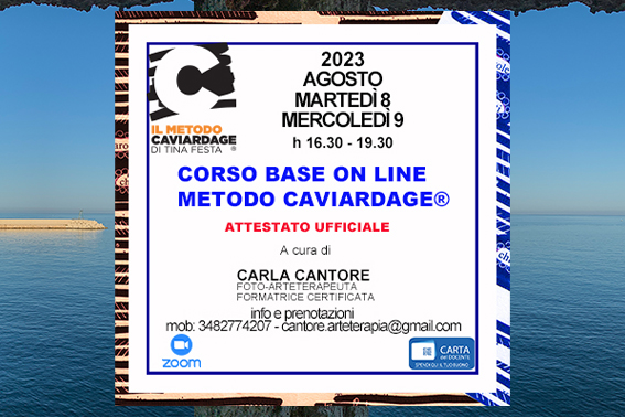 CORSO BASE METODO CAVIARDAGE® DI POMERIGGIO CON ATTESTATO UFFICIALE CONDOTTO DA CARLA CANTORE
