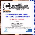 CORSO BASE ONLINE METODO CAVIARDAGE® DI MATTINA CON ATTESTATO UFFICIALE CONDOTTO DA CARLA CANTORE